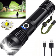 5 Modes Rechargeable 90000 High Lumens LED Flashlight